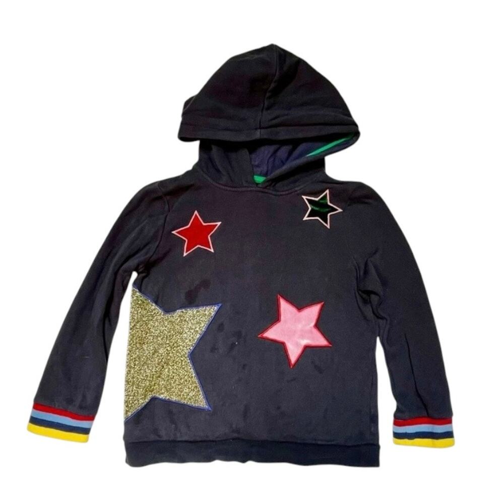 Mini Boden Star Appliqué Hoodie Sweatshirt Size 6/7